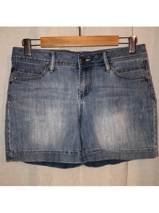Sonoma Pants - Sonoma 4 Vintage Wash Brass Color Studded Blue Denim Shorts